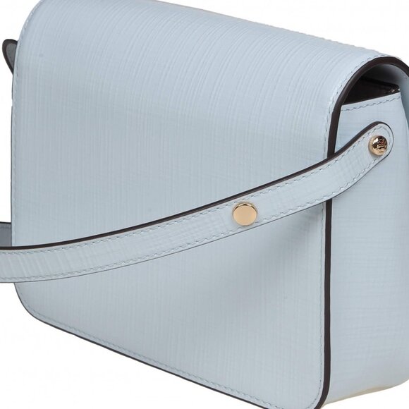 NWT ✅ Tory Burch Robinson Shoulder Bag Embossed Leather ICE BLUE #154731 ⭐ NWT - Picture 8 of 16